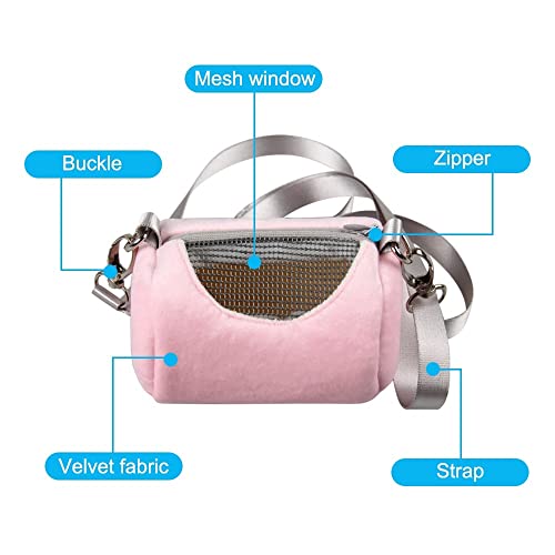 DONGKER Hamster Carrier Bag,Breathable Cylinder Small Animal Warm Outdoor Handbag with Adjustable Strap for Hamster Hedgehog Squirrel