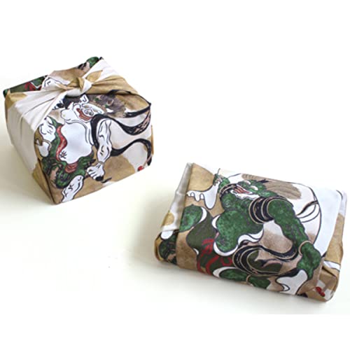 Tomerry FUROSHIKI Wrapping Cloth Japanese UKIYO-E Design 26.8x26.8 Made In Japan (Wind God and Thunder God)