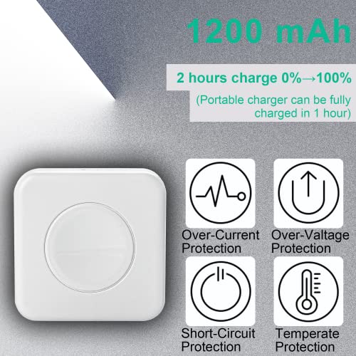 NHCASURUE Portable Charger for Apple Watch 1200mAh Compact Wireless Power Bank Magnetic Battery Pack with Keychain for iWatch Charger Travel for Apple Watch Series 8/7/6/5/4/3/2/SE/Ultra(White)