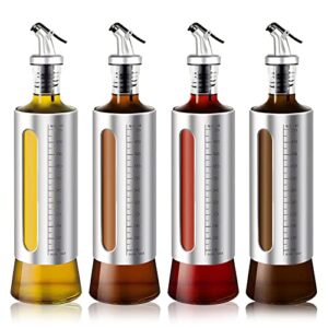 zeng oil dispenser bottle for kitchen, olive oil and vinegar dispenser bottle set, stainless steel oil bottles dispenser, glass oil sauce bottle dispenser