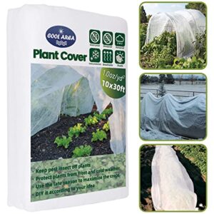 cool area plant covers freeze protection 10x30 ft 1.0oz resuable frost cloth blanket floating row cover garden fabric for winter outdoor vegetables plants against pest insects