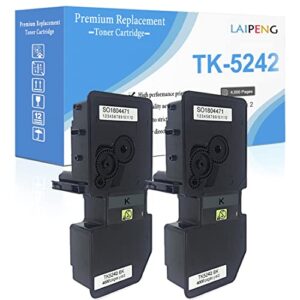 laipeng compatible tk-5242 tk5242 toner cartridge 4000 pages for kyocera ecosys p5026cdn p5026cdw m5526cdn m5526cdw laser printers tk 5242（black x 2）