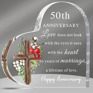 50th wedding anniversary years gifts years of marriage gift wedding anniversary heart marriage keepsake decoration gift for couple parent women mom husband wife