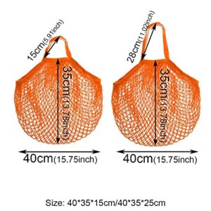 maxgoods Mesh Bag Cotton Storage Handbag Tote Shopping String Portable Fishnet Woven Net Tote(sky blue-Long)