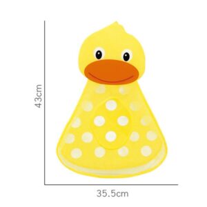 EFAILY Kids Bath Toys Organize Tub Toy Storage Mesh Shower Caddy Organizer Set with Anti-Slip Suction Cups Net Multiple-use Organization Bag for Bath Toys (Duck)