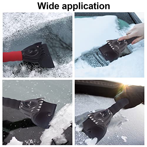 ADORAMOUR Ice Scrapers for Car Windshield - Window Snow Scraper for Cars, Automobile Windscreen Defrost Squeegee for Winter, Handheld Ice & Frost Removal Cleaning Tools for Car Truck SUV, 2 Pack