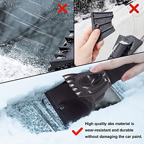 ADORAMOUR Ice Scrapers for Car Windshield - Window Snow Scraper for Cars, Automobile Windscreen Defrost Squeegee for Winter, Handheld Ice & Frost Removal Cleaning Tools for Car Truck SUV, 2 Pack