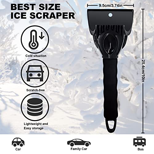 ADORAMOUR Ice Scrapers for Car Windshield - Window Snow Scraper for Cars, Automobile Windscreen Defrost Squeegee for Winter, Handheld Ice & Frost Removal Cleaning Tools for Car Truck SUV, 2 Pack