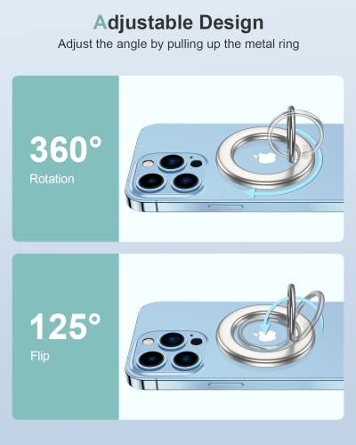 Weetla Magnetic Phone Ring for MagSafe, Magnetic Phone Grip, Phone Ring Holder Stand, Adjustable Kickstand for iPhone 14/13/12(Plus,Mini,Pro, Pro Max), Smartphone Accessories