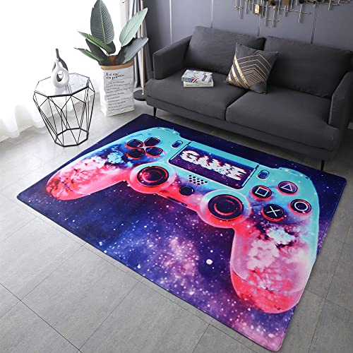 Game Area Rugs for Bedroom 3D Gamer Carpet Decor Game Printed Living Room Mat Bedroom Game Controller Gifts Home Non-Slip Crystal Floor Polyester Mat 19.7x31.5 inch