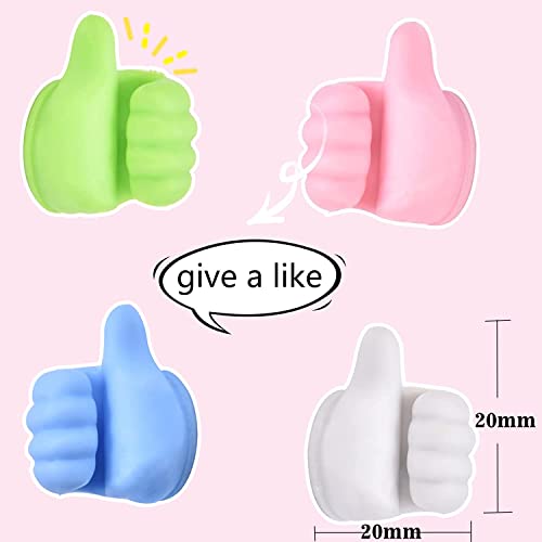 20pcs Self Adhesive Thumb Hook Holder, Mutifunctional Silicone Thumb Wall Hook for Hanging, Funny Data Cable Organizer, Wall Hangers Without Nails for Cable Clip Key hat Makeup Brush