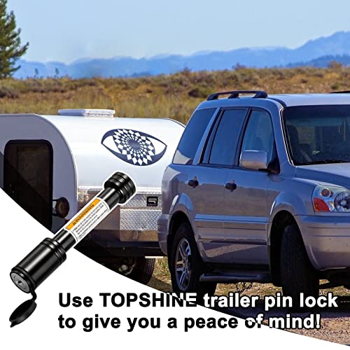 TOPSHINE Trailer Hitch Lock Black, Hitch Pin Lock with 5/8 Inch Diameter Anti-Theft Hitch Locking Pin for 2 Inch Receiver