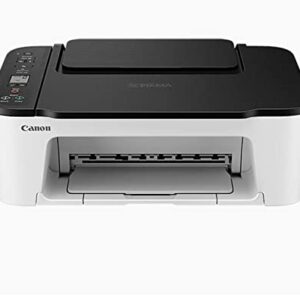 Canon PIXMA TS Series Wireless All-in-One Color Inkjet Printer - Print Copy Scan - Mobile Printing, 50 Sheets Paper Tray, 4800 x 1200 dpi, 1.5'' LCD Display, with MTC Printer Cable White