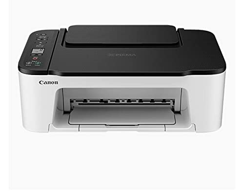 Canon PIXMA TS Series Wireless All-in-One Color Inkjet Printer - Print Copy Scan - Mobile Printing, 50 Sheets Paper Tray, 4800 x 1200 dpi, 1.5'' LCD Display, with MTC Printer Cable White