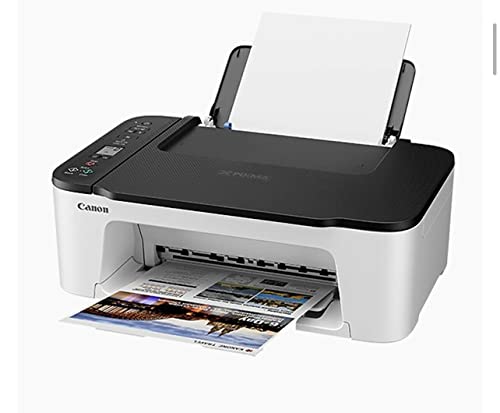 Canon PIXMA TS Series Wireless All-in-One Color Inkjet Printer - Print Copy Scan - Mobile Printing, 50 Sheets Paper Tray, 4800 x 1200 dpi, 1.5'' LCD Display, with MTC Printer Cable White