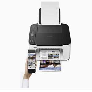 Canon PIXMA TS Series Wireless All-in-One Color Inkjet Printer - Print Copy Scan - Mobile Printing, 50 Sheets Paper Tray, 4800 x 1200 dpi, 1.5'' LCD Display, with MTC Printer Cable White