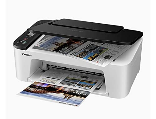 Canon PIXMA TS Series Wireless All-in-One Color Inkjet Printer - Print Copy Scan - Mobile Printing, 50 Sheets Paper Tray, 4800 x 1200 dpi, 1.5'' LCD Display, with MTC Printer Cable White