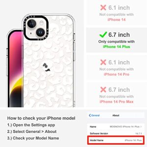 MOSNOVO Compatible with iPhone 14 Plus Case, [Buffertech™ 6.6 ft Drop Impact] [Anti Peel Off Tech] Clear TPU Bumper Phone Case Cover with White Leopard Designed for iPhone 14 Plus 6.7"