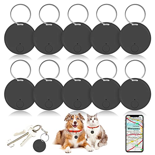 10 Pcs Portable GPS Tracking Device Mobile Tracking Smart Anti Loss Dog Locator Key Finder GPS Smart Tracker Device for Kids Dog Pet Cat Wallet Keychain Luggage, Alarm Reminder, App Control