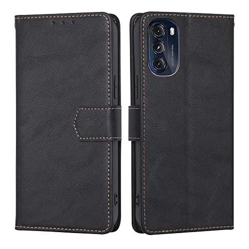 for Moto G 5G 2022 Wallet case,PU Leather Flip Folio Case with Card Holder RFID Blocking Kickstand Shockproof Phone Cover for Motorola Moto G 5G 2022 Case 6.5'' (Black)