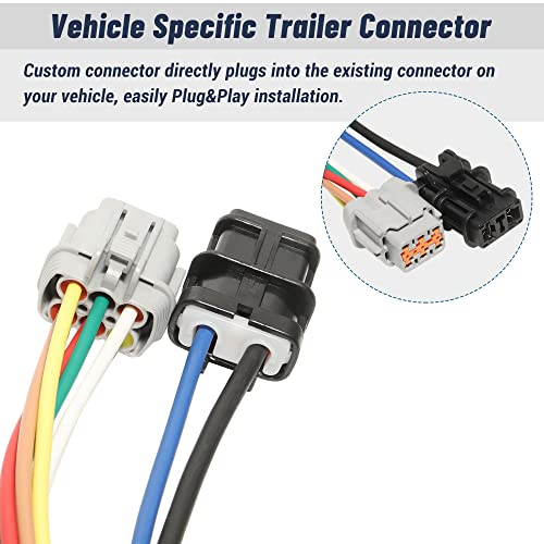 Oyviny 4 Way Flat and RV 7 Way Trailer Wiring Harness for Nissan Frontier 2005-2022/Nissan Xterra 2005-2015/Nissan Pathfinder 2005-2012/Suzuki Equator 2009-2012, Factory Tow Package Required