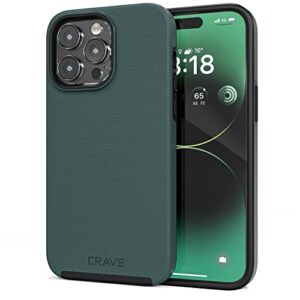 Crave Dual Guard for iPhone 14 Pro Max Case, Shockproof Protection Dual Layer Case for Apple iPhone 14 Pro Max (6.7") - Forest Green