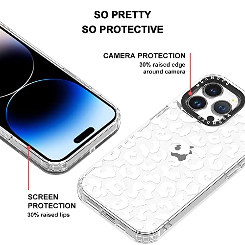 MOSNOVO Compatible with iPhone 14 Pro Max Case, [Buffertech™ 6.6 ft Drop Impact] [Anti Peel Off Tech] Clear TPU Bumper Women Girl Phone Case Cover White Leopard Designed for iPhone 14 Pro Max 6.7"