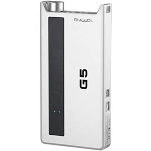 topping g5 usb dac, portable ldac audio built-in nfca hpa bluetooth headphone amp(silver)