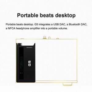 Topping G5 USB DAC, Portable LDAC Audio Built-in NFCA HPA Bluetooth Headphone AMP(Silver)