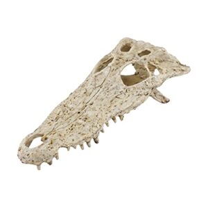 crocodile reptile amphibian skull habitat hide - premium non-toxic resin for aquariums & terrariums – large size