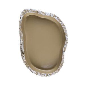 Rock Water/Food Dish for Amphibians, Reptiles and Other Little Critters - Made from Premium Non-Toxic Resin - Small Size