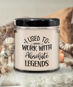 the improper mug i used to work with absolute legends candle funny retirement ideas for coworker boss leaving new job work friend 9 oz. vanilla scented soy wax