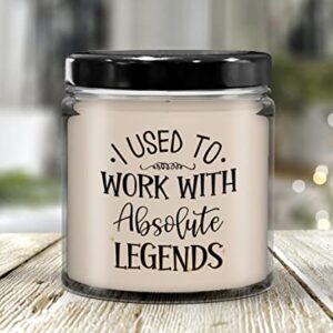The Improper Mug I Used to Work with Absolute Legends Candle Funny Retirement Ideas for Coworker Boss Leaving New Job Work Friend 9 Oz. Vanilla Scented Soy Wax