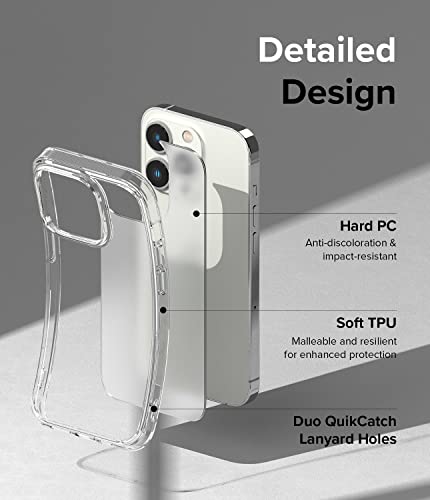 Ringke Fusion Matte [Anti-Fingerprint Technology] Compatible with iPhone 14 Pro Case, Translucent Smudge Proof Protective Sturdy Shockproof TPU Bumper Phone Cover for Women, Men - Matte Clear