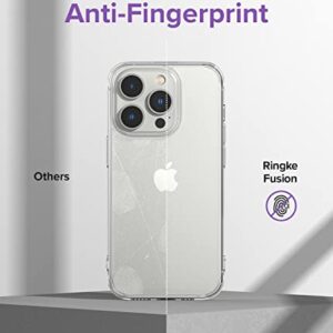 Ringke Fusion Matte [Anti-Fingerprint Technology] Compatible with iPhone 14 Pro Case, Translucent Smudge Proof Protective Sturdy Shockproof TPU Bumper Phone Cover for Women, Men - Matte Clear