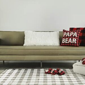Dearfoams Papa Bear Pillow, Red and Black Buffalo Check