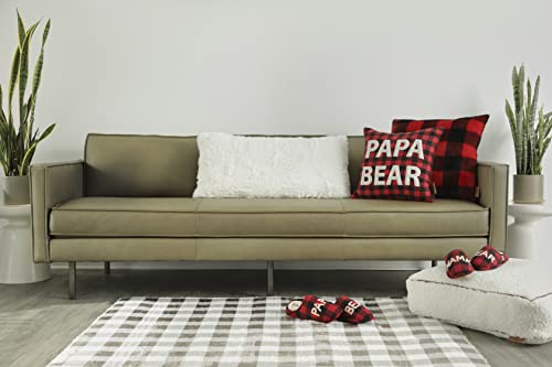 Dearfoams Papa Bear Pillow, Red and Black Buffalo Check