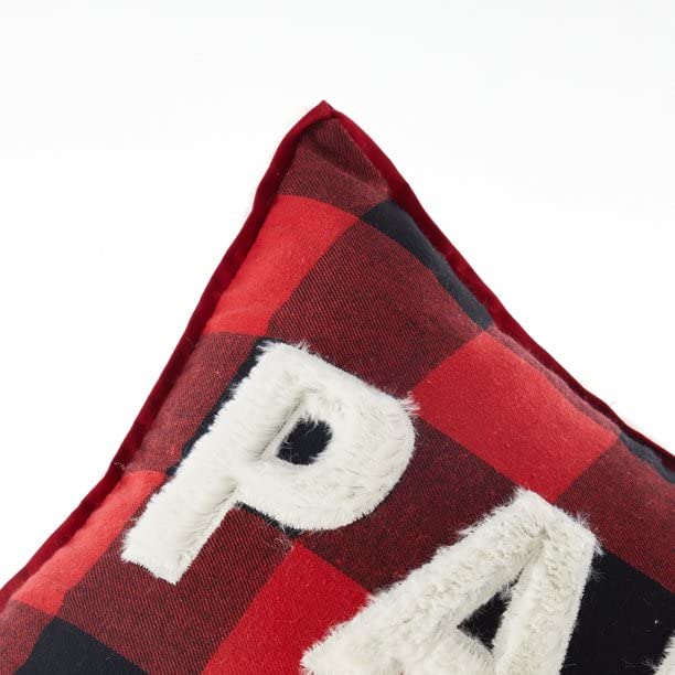 Dearfoams Papa Bear Pillow, Red and Black Buffalo Check