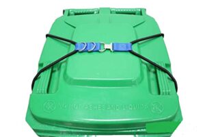 koolist trash can lid lock, suitable for 45 gallon trash cans ( bin not included ). the heavy duty locking system will secure your garbage bins against unwanted entry by scavenging animals