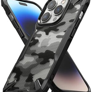 Ringke Fusion-X [Military Design] Compatible with iPhone 14 Pro Case 6.1 Inches, Camouflage Hard Back Heavy Duty Shockproof Advanced Protective Bumper Cover - Camo Black