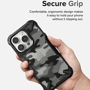 Ringke Fusion-X [Military Design] Compatible with iPhone 14 Pro Case 6.1 Inches, Camouflage Hard Back Heavy Duty Shockproof Advanced Protective Bumper Cover - Camo Black