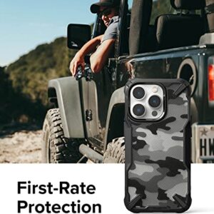 Ringke Fusion-X [Military Design] Compatible with iPhone 14 Pro Case 6.1 Inches, Camouflage Hard Back Heavy Duty Shockproof Advanced Protective Bumper Cover - Camo Black