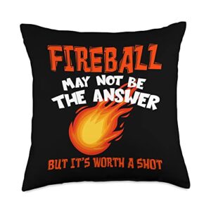 charlian minds - funny fireball saying fireball may not be an answer funny saying throw pillow, 18x18, multicolor