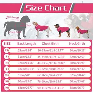 MKubwaa Bright Dog Jacket Dog Coat-Fluorescent Pink Winter Dog Coats for Large Dogs-Fleece Dog Winter Coat-Waterproof Dog Coats for Medium Dogs-Dog Cold Weather Coats with Leash Hole-L