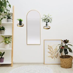 YOLS Small Floating Shelf, Gold Round Metal with Clear Acrylic, Small Shelves for Wall Décor (Round Medium 5.8 Inches 2pcs)