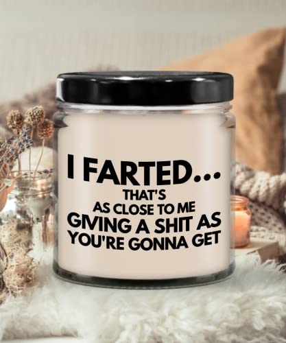 The Improper Mug Fart Candle for Friends or Coworker I Farted IDGAF Funny Gag Jokes Adult Humor Rude Sarcastic 9 Oz. Vanilla Scented Soy Wax