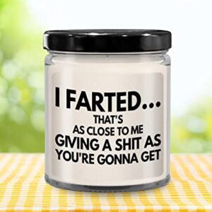 The Improper Mug Fart Candle for Friends or Coworker I Farted IDGAF Funny Gag Jokes Adult Humor Rude Sarcastic 9 Oz. Vanilla Scented Soy Wax