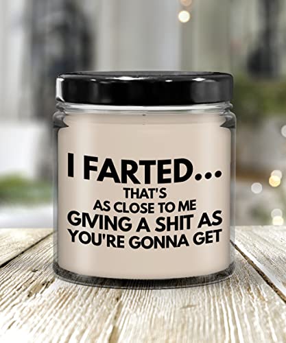 The Improper Mug Fart Candle for Friends or Coworker I Farted IDGAF Funny Gag Jokes Adult Humor Rude Sarcastic 9 Oz. Vanilla Scented Soy Wax