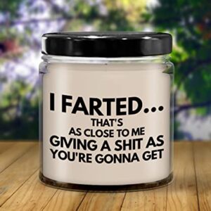 The Improper Mug Fart Candle for Friends or Coworker I Farted IDGAF Funny Gag Jokes Adult Humor Rude Sarcastic 9 Oz. Vanilla Scented Soy Wax