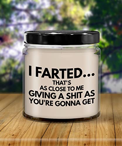 The Improper Mug Fart Candle for Friends or Coworker I Farted IDGAF Funny Gag Jokes Adult Humor Rude Sarcastic 9 Oz. Vanilla Scented Soy Wax